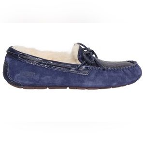 UGG Dakota Croco Suede Slippers Navy